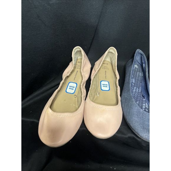 Lot 3 pr Woman's, Time and Tru, Usa size 9.5 flats. (Pre-Owned) Blue Black pink - Picture 4 of 16